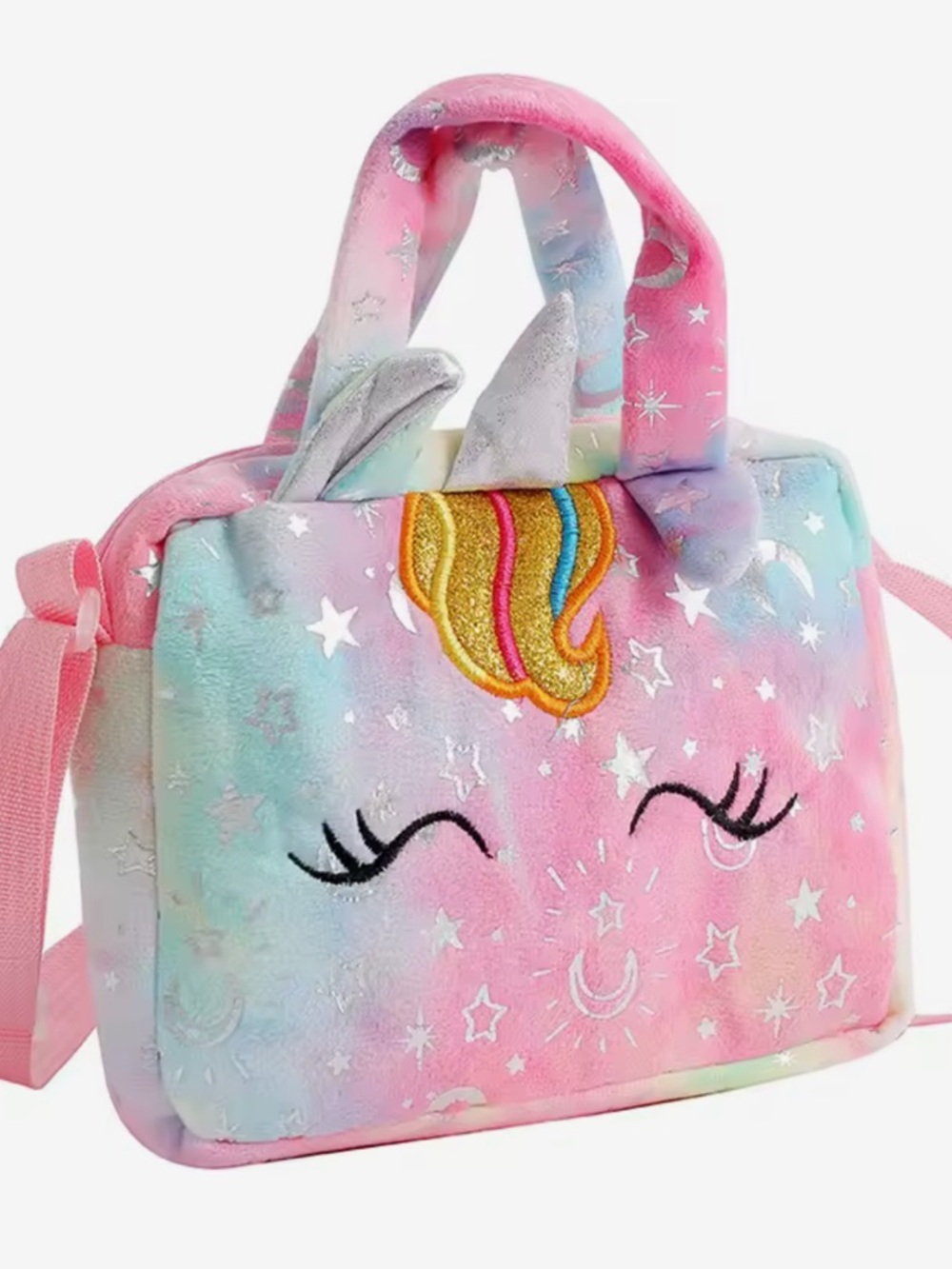 Unbranded Pink Pastel Unicorn Plush Kids Shoulder Bag